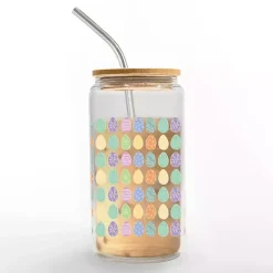 Pastel Egg Pattern Glass Tumbler