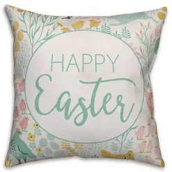 Pastel Happy Easter Chicken Pillow