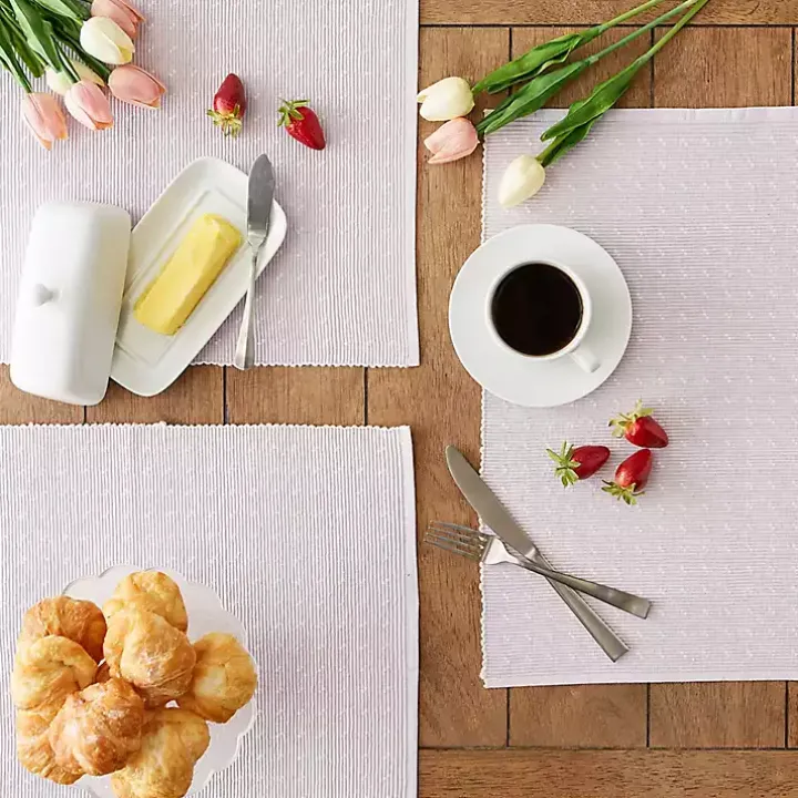 Pastel Lavender Fog Dobby Placemats, Set of 6