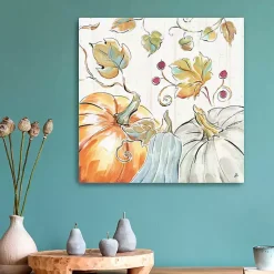 Pastel Pumpkins Harvest Canvas Wall Plaque
