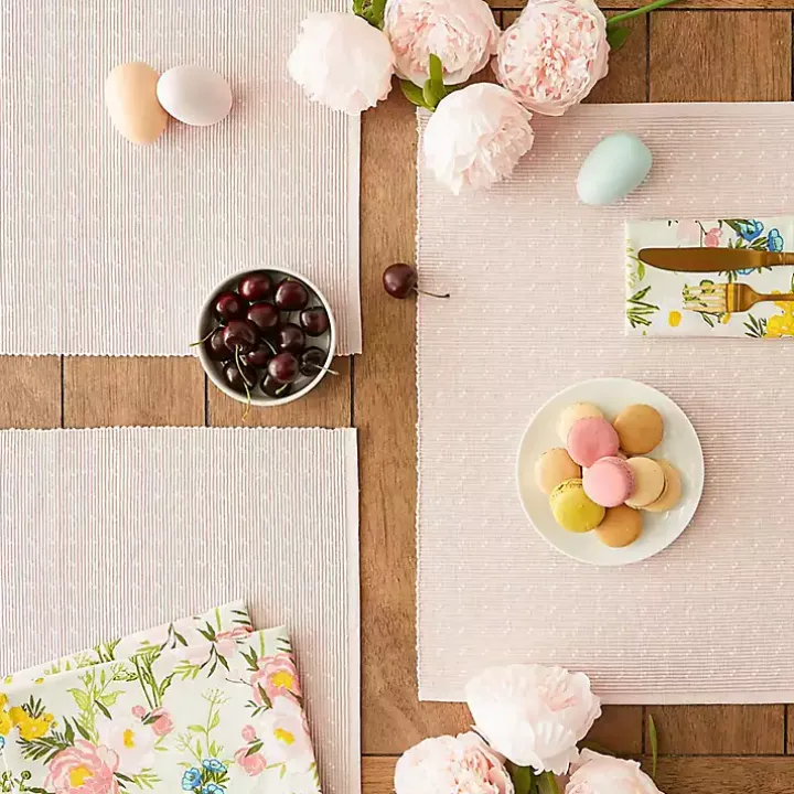 Pastel Rose Dobby Placemats, Set of 6