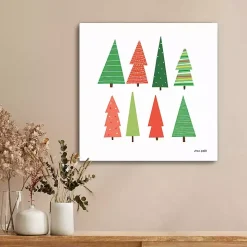Patterned Christmas Trees Canvas Art Print