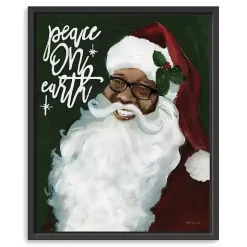 Peace on Earth Santa Framed Canvas Art Print