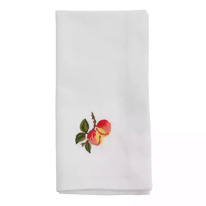 Peach Embroidered 4-pc. Napkin Set