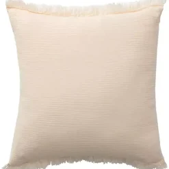 Peach Gauze Organic Fringe Throw Pillow