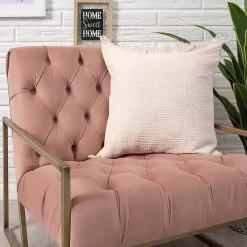 Peach Gauze Organic Fringe Throw Pillow