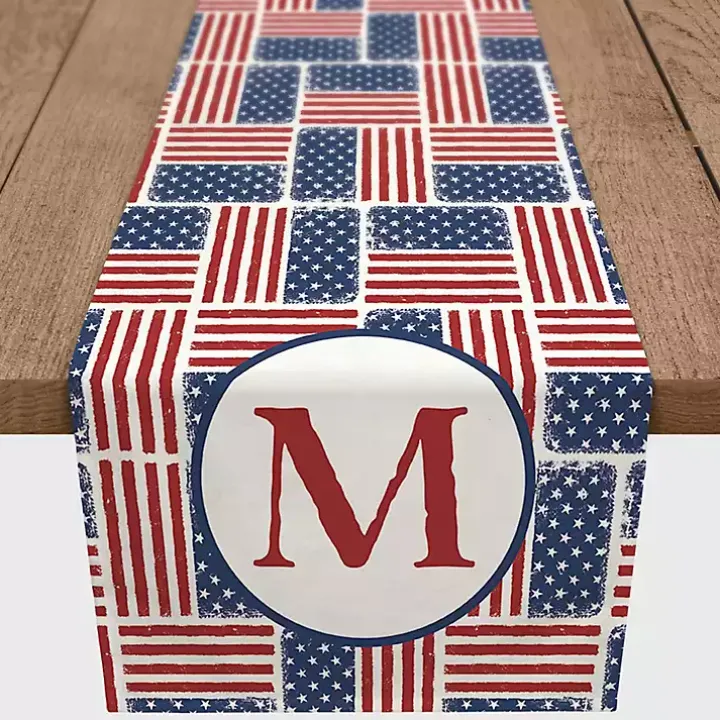 Personalized American Flag Table Runner, 72 in.