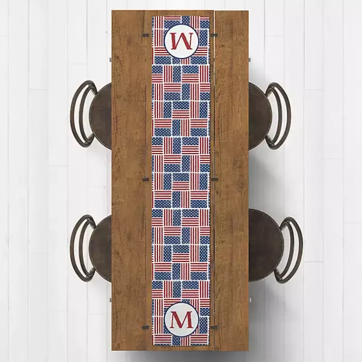 Personalized American Flag Table Runner, 72 in.