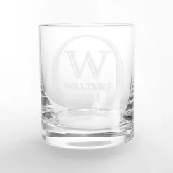Personalized Art Deco Whiskey Glasses, Set of 2