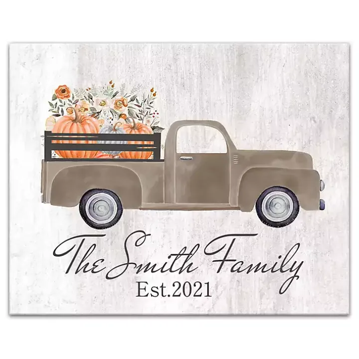 Personalized Autumn Farm Truck Harvest Wall Art