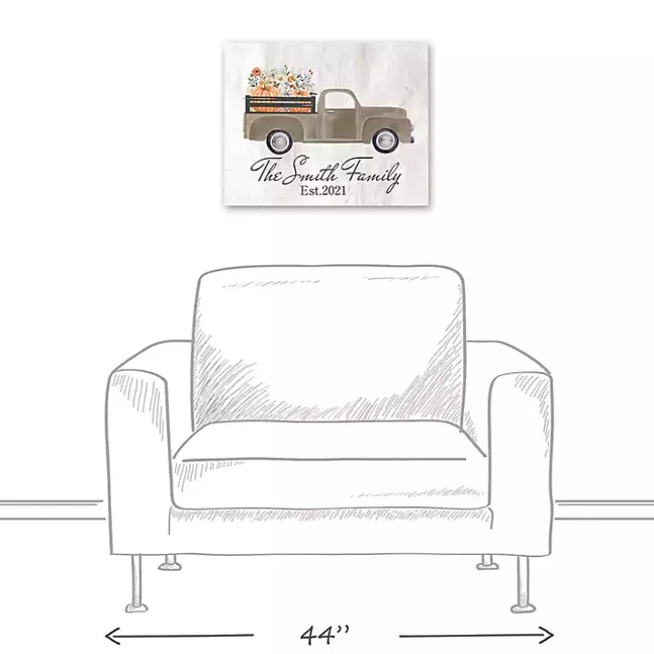 Personalized Autumn Farm Truck Harvest Wall Art