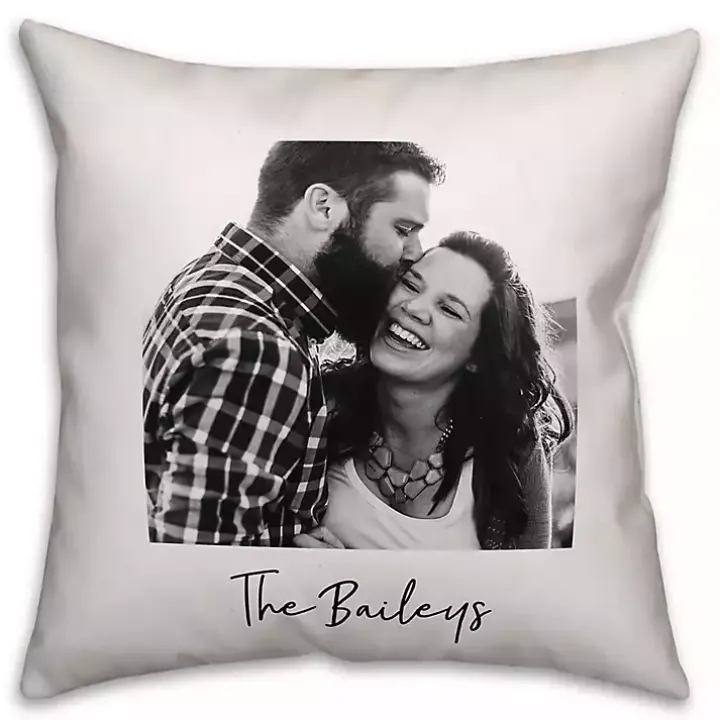 Personalized Black and White Pillow