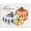 Personalized Buffalo Check Pumpkins Canvas Print