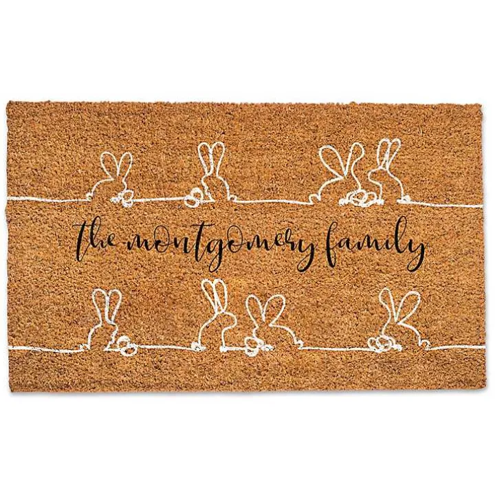 Personalized Bunny Sketches Doormat