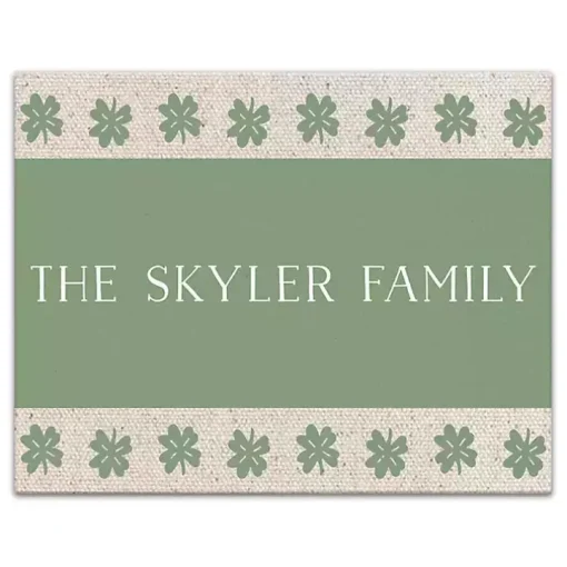 Personalized Clover Stripe Irish Canvas Print