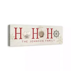 Personalized Coastal Ho Ho Ho Canvas Art Print