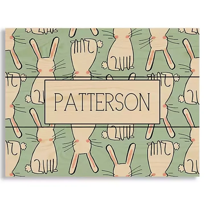 Personalized Easter Bunny Wood Art Print