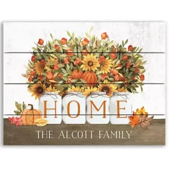 Personalized Fall Floral Home Wall Plaque