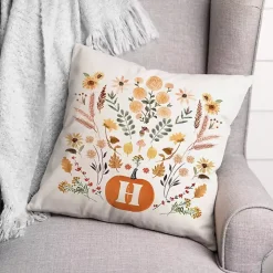 Personalized Fall Floral Indoor/Outdoor Pillow