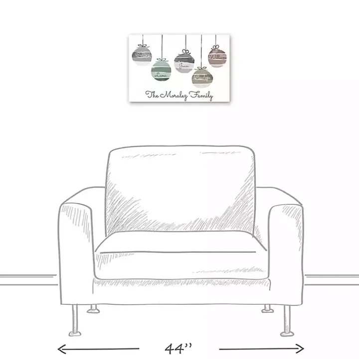 Personalized Family Ornaments Canvas Art Print