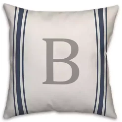 Personalized Farmhouse Stripe Monogram Pillow
