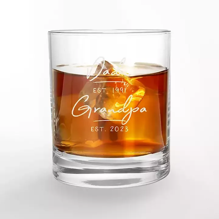 Personalized Fathers Day Whiskey Glasses, Set of 2
