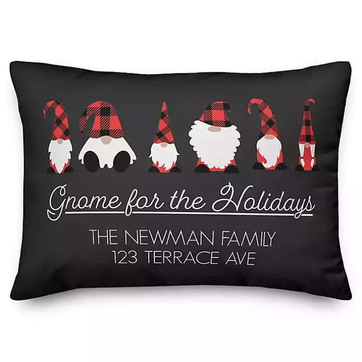 Personalized Gnome For The Holidays Outdoor Pillow
