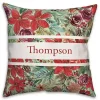 Personalized Holiday Blooms Outdoor Pillow