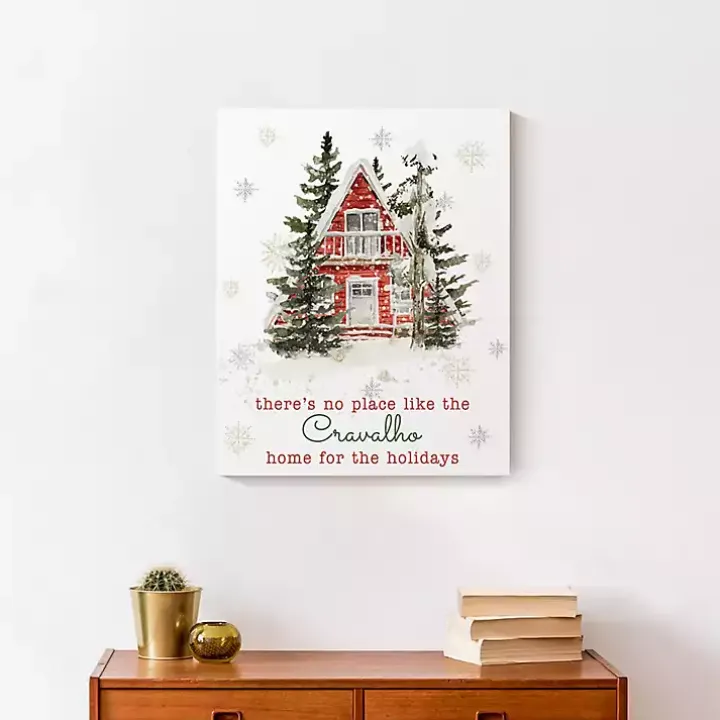 Personalized Home for the Holidays Cabin Print