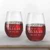 Personalized Important Dates Glasses, Set of 2