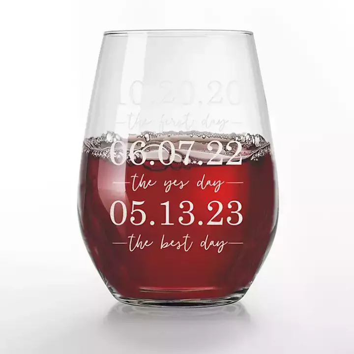 Personalized Important Dates Glasses, Set of 2