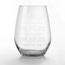 Personalized Important Dates Glasses, Set of 2