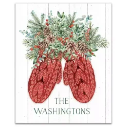 Personalized Joyful Mittens Canvas Art Print