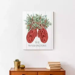 Personalized Joyful Mittens Canvas Art Print