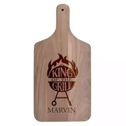 Personalized King of Grill Walnut Cutting Board