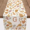 Personalized Leaves Monogram Table Runner, 90 in.