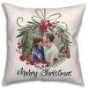 Personalized Merry Christmas Wreath Pillow