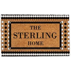 Personalized Monochrome Tile Coir Doormat