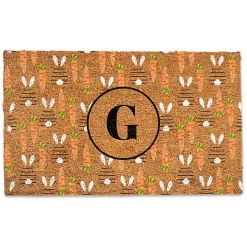 Personalized Monogram Bunny and Carrot Doormat