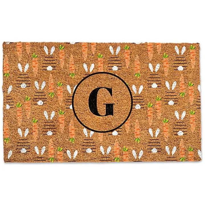 Personalized Monogram Bunny and Carrot Doormat