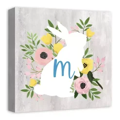 Personalized Monogram Bunny Canvas Art Print