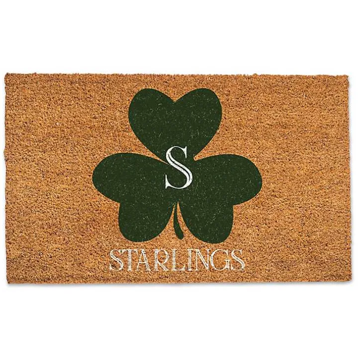 Personalized Monogram Clover Coir Doormat