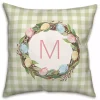 Personalized Monogram Egg Wreath Pillow