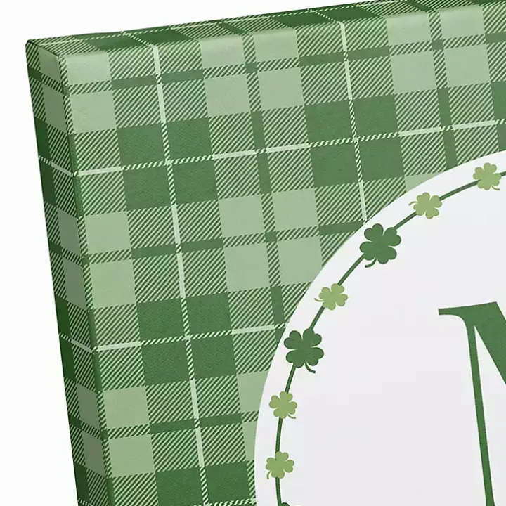 Personalized Monogram Shamrock Canvas Art Print