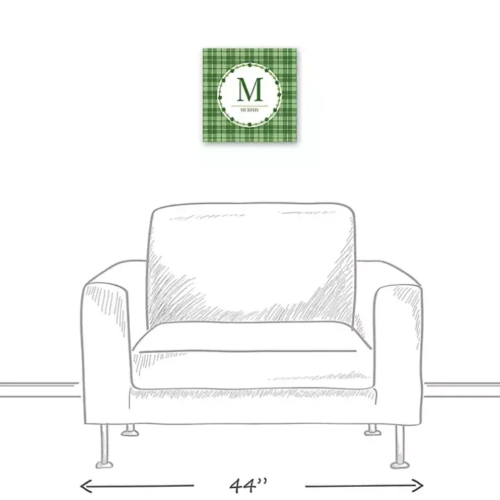 Personalized Monogram Shamrock Canvas Art Print