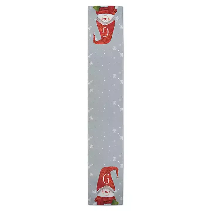 Personalized Monogram Snowman Table Runner, 90 in.