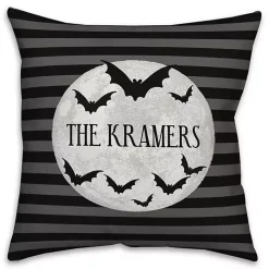 Personalized Moonlit Bats Outdoor Throw Pillow