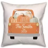 Personalized Orange Pumpkin Truck Pillow