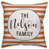 Personalized Orange Stripe Outdoor Throw Pillow