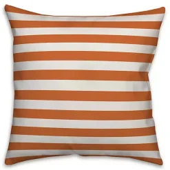 Personalized Orange Stripe Outdoor Throw Pillow